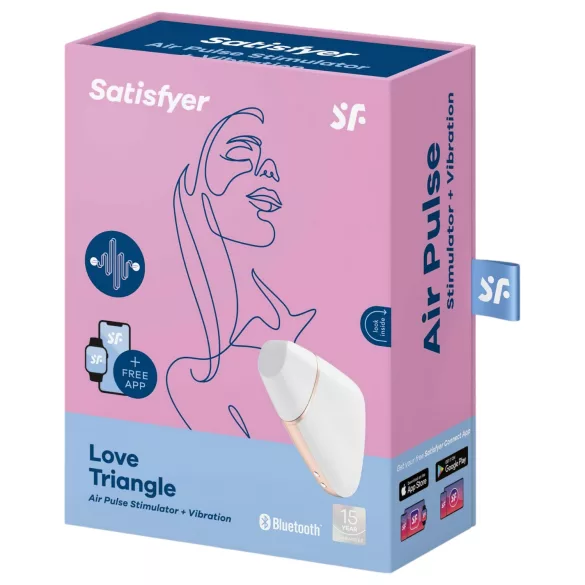 Satisfyer Love Triangle - sterowany aplikacją stymulator łechtaczki z falami powietrza (biały)