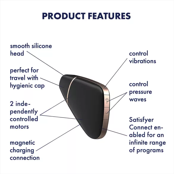 Satisfyer Love Triangle - stymulator łechtaczki pulsacyjny - czarny