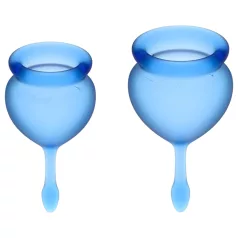  Satisfyer Feel Good - silikonowy zestaw kubeczków menstruacyjnych (niebieski, 2 szt.)