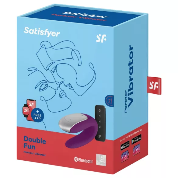 Satisfyer Double Fun - wibrator dla par sterowany aplikacją (fioletowy)
