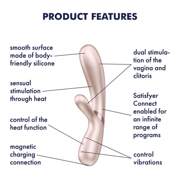 Satisfyer Hot Lover - wibrator z funkcją smart - srebrny