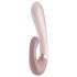 Satisfyer Heat Wave - wibrator z ramieniem ogrzewany - silikon beżowy