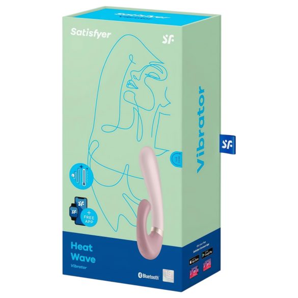 Satisfyer Heat Wave - wibrator z ramieniem ogrzewany - silikon beżowy