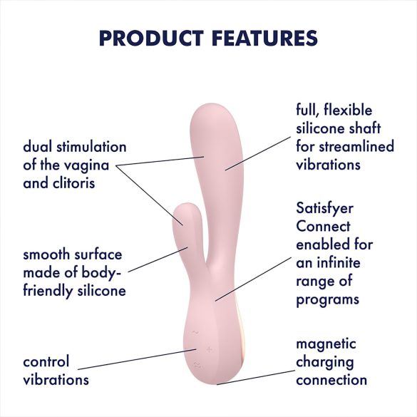 Satisfyer Mono Flex - inteligentny wodoodporny wibrator (różowy)