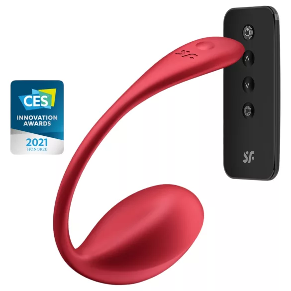 Satisfyer Shiny Petal - jajko wibrujące na pilota - silikon - czerwone