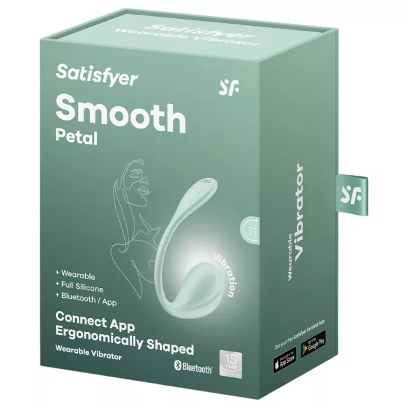 Satisfyer Smooth Petal - noszone jajeczko wibrujące sterowane aplikacją (zielone)