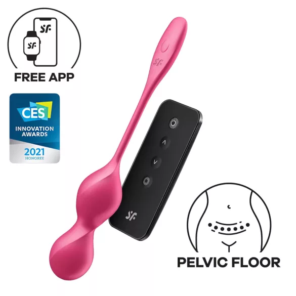 Satisfyer Love Birds 2 - kulki gejszy z wibracją sterowane aplikacją (różowe)