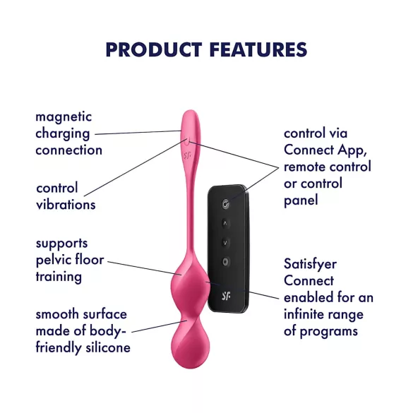 Satisfyer Love Birds 2 - kulki gejszy z wibracją sterowane aplikacją (różowe)