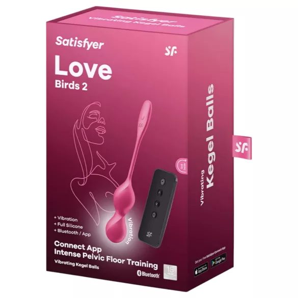 Satisfyer Love Birds 2 - kulki gejszy z wibracją sterowane aplikacją (różowe)