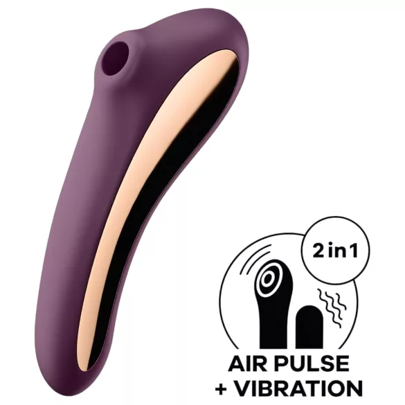 Satisfyer Dual Kiss - 2 w 1, wibrator dopochwowy i łechtaczkowy (fioletowy)