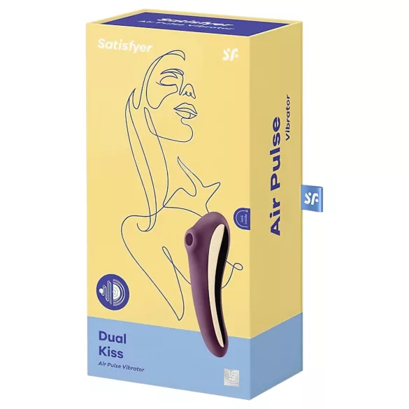 Satisfyer Dual Kiss - 2 w 1, wibrator dopochwowy i łechtaczkowy (fioletowy)