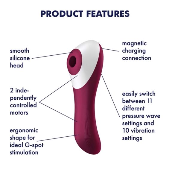 Satisfyer Dual Crush - wibrator łechtaczkowo-pochwowy ładowany USB - czerwony