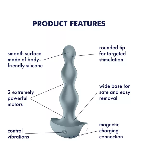 Satisfyer Lolli-Plug 2 - wibrujący korek analny akumulatorowy wodoodporny szary