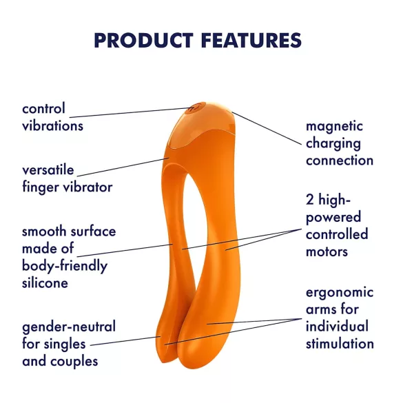 Satisfyer Candy Cane - wodoodporny wibrator podwójny, akumulatorowy (pomarańczowy)