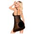 Penthouse - babydoll i stringi - przezroczyste - czarne - M/L
