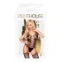 Penthouse Love Bud - komplet z otwartą koronką i siateczką - czarny