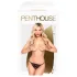 Penthouse - stringi damskie z kokardką, otwarte, koronkowe - czarne