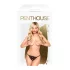Penthouse - stringi damskie z kokardką, otwarte, koronkowe - czarne - L/XL