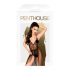 Penthouse Best Forplay - koronkowe body z tiulowym szalem (czarne) - M/L