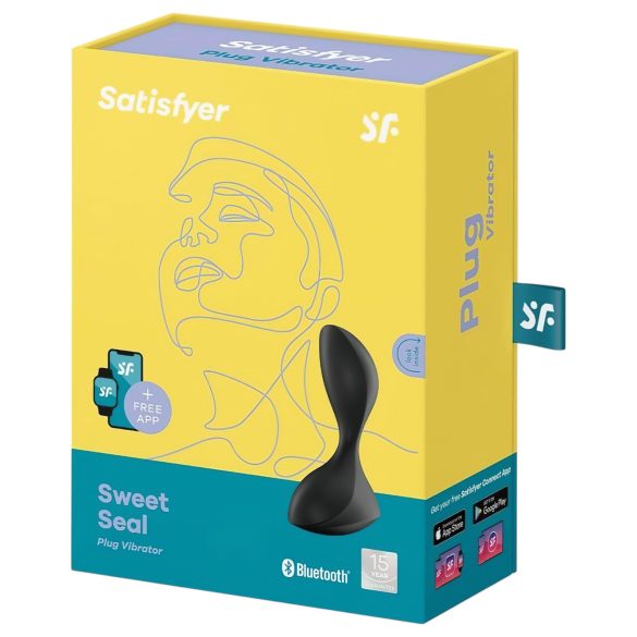 Satisfyer - wibrujący korek analny z aplikacją - silikon czarny