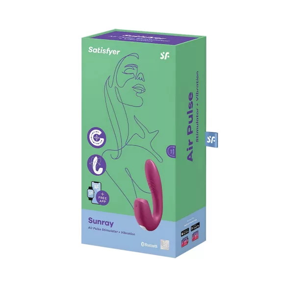 Satisfyer Sunray - wibrator łechtaczkowo-pochwowy 2w1 akumulatorowy czerwony