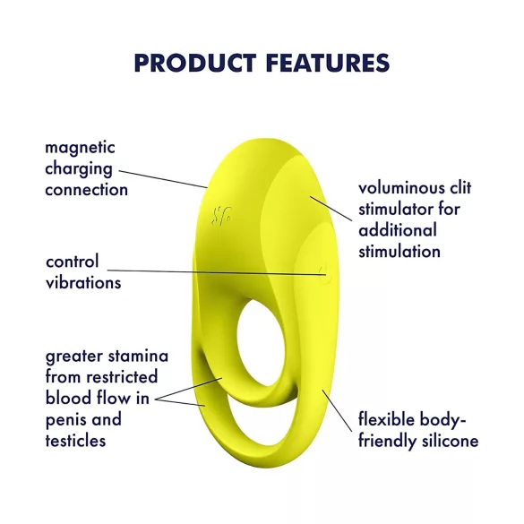 Satisfyer Spectacular - wodoodporny, wibrujący pierścień na penisa (żółty)