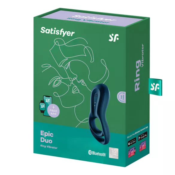 Satisfyer Epic Duo - pierścień erekcyjny wibrujący - silikon czarny