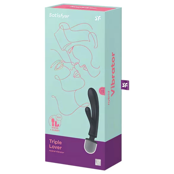 Satisfyer Triple Lover - wibrator do punktu G i masażu - silikon srebrny