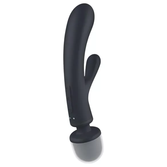 Satisfyer Triple Lover - wibrator do punktu G i masażu - silikon srebrny