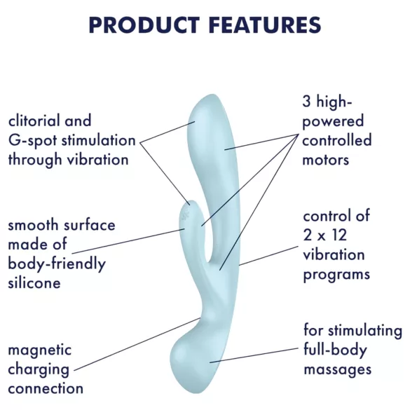 Satisfyer Triple Oh - wibrator z funkcją stymulacji łechtaczki - akumulatorowy