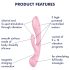 Satisfyer Triple Oh - wibrujący masażer z akumulatorem i ramieniem do łechtaczki (różowy)
