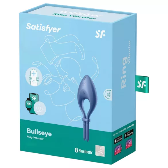 Satisfyer Bullseye - wibrujący pierścień na penisa sterowany aplikacją, dla mężczyzn (niebieski)