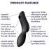Satisfyer Curvy Trinity 2 - wibrator 2w1 z falami powietrza - czarny