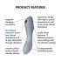 Satisfyer Curvy Trinity 3 - Wibracyjny Stymulator Powietrzny 2w1 (szary)