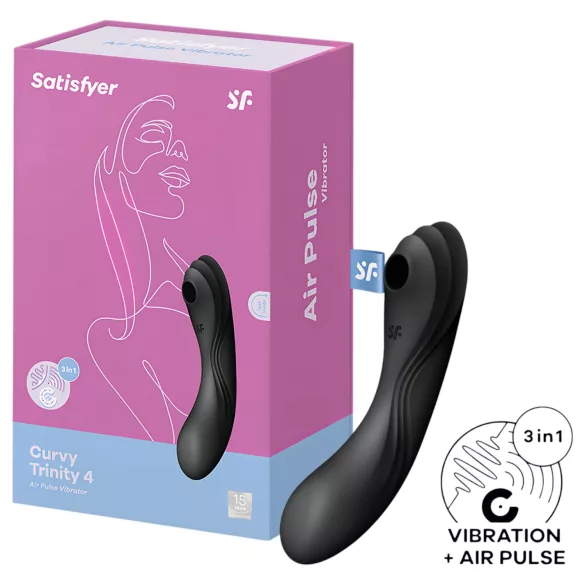 Satisfyer Curvy Trinity 4 - wibrator 2w1 z falami powietrznymi (czarny)