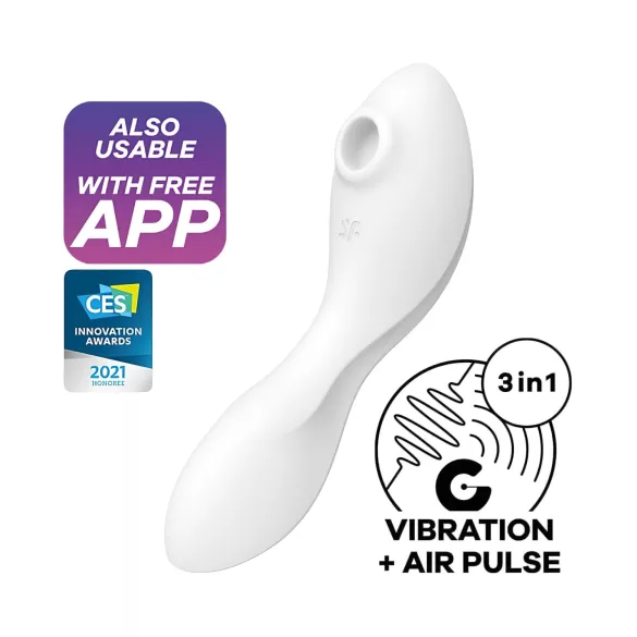 Satisfyer Curvy Trinity 5+ - wibrator 2w1 sterowany aplikacją (biały)