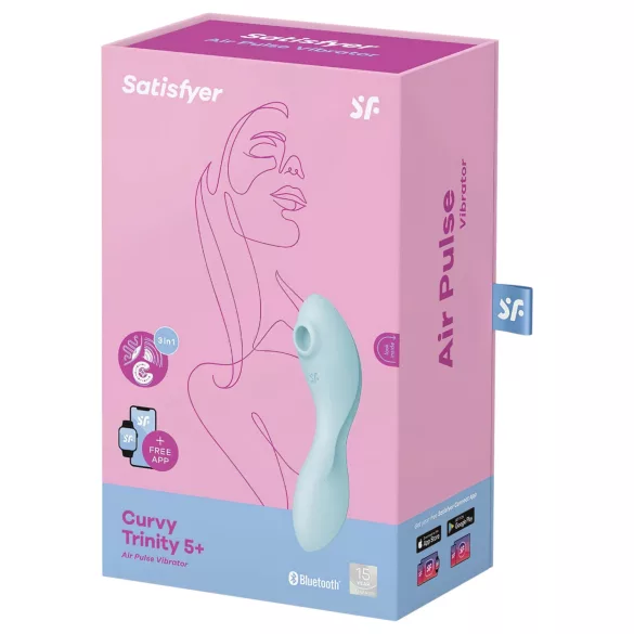 Satisfyer Curvy Trinity 5+ - wibrator 2w1 sterowany aplikacją (niebieski)