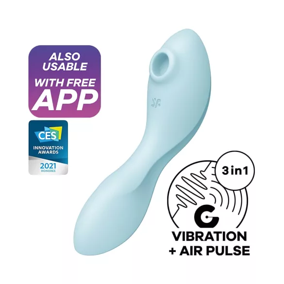 Satisfyer Curvy Trinity 5+ - wibrator 2w1 sterowany aplikacją (niebieski)