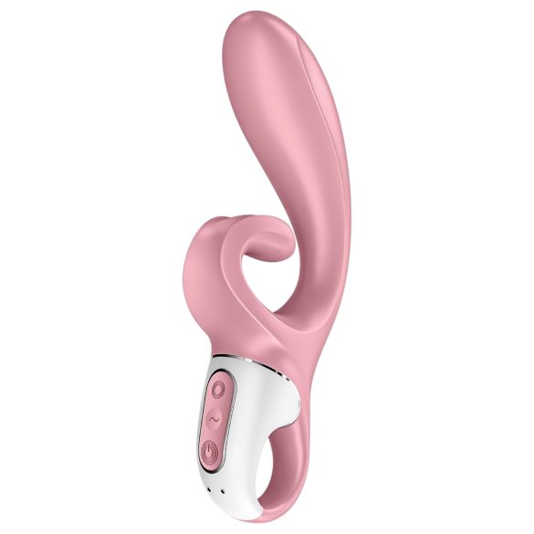 Satisfyer Hug Me - wibrator z uchwytem na łechtaczkę - silikon różowy