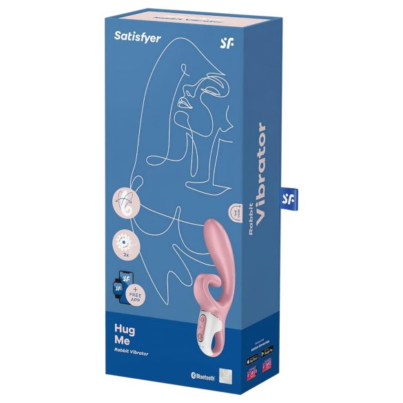 Satisfyer Hug Me - wibrator z uchwytem na łechtaczkę - silikon różowy