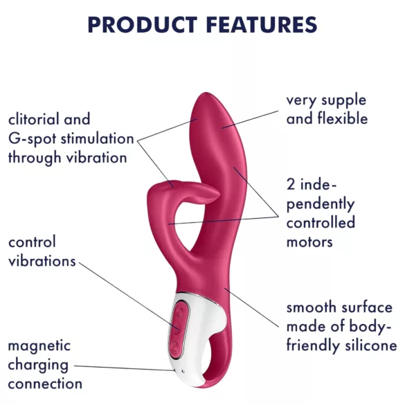 Satisfyer Embrace Me - wibrator łechtaczkowy z ramieniem - akumulator - czerwony