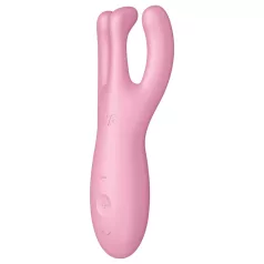   Satisfyer Threesome 4 - wibrujący stymulator łechtaczki - silikon różowy