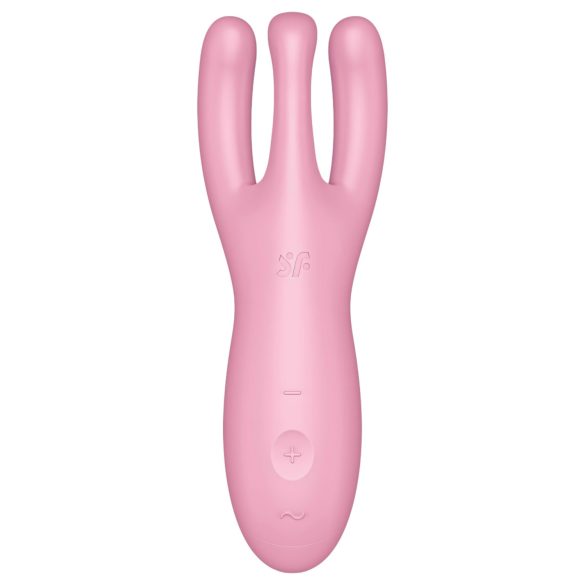 Satisfyer Threesome 4 - wibrujący stymulator łechtaczki - silikon różowy