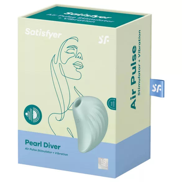 Satisfyer Pearl Diver - wibrator do łechtaczki z falami powietrza - miętowy