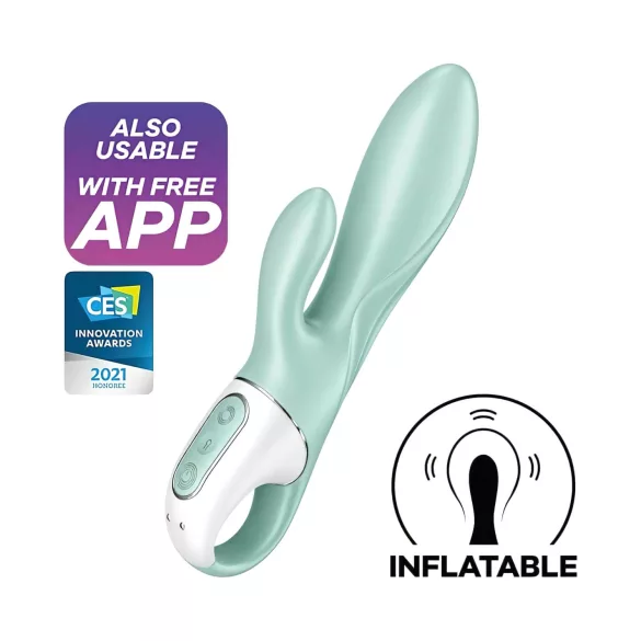 Satisfyer Air Pump Bunny 5 - wibrująca, pompowana zabawka sterowana aplikacją (miętowa)