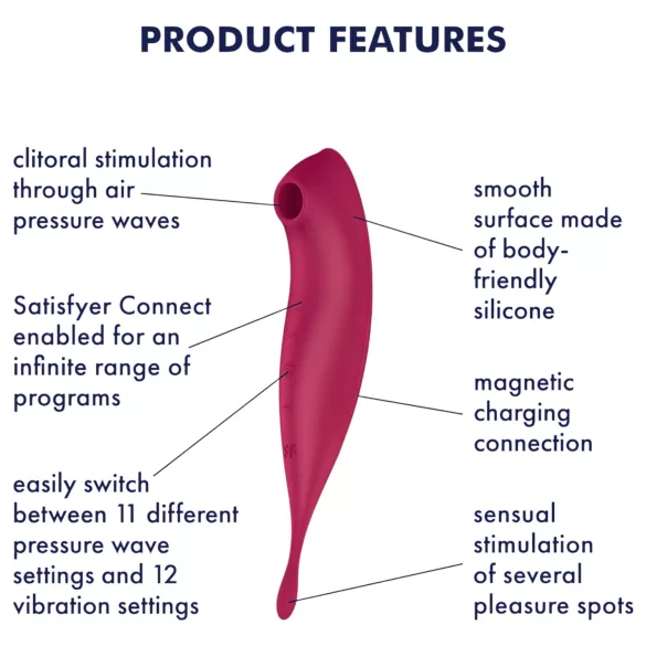 Satisfyer Twirling Pro - wibrator łechtaczkowy sterowany aplikacją (czerwony)