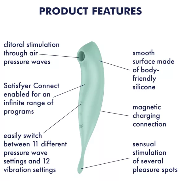 Satisfyer Twirling Pro - wibrator łechtaczkowy sterowany aplikacją (miętowy)