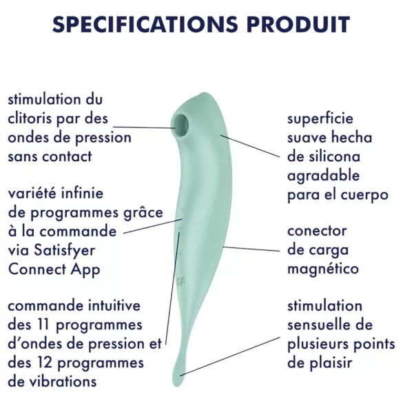 Satisfyer Twirling Pro - wibrator łechtaczkowy sterowany aplikacją (miętowy)