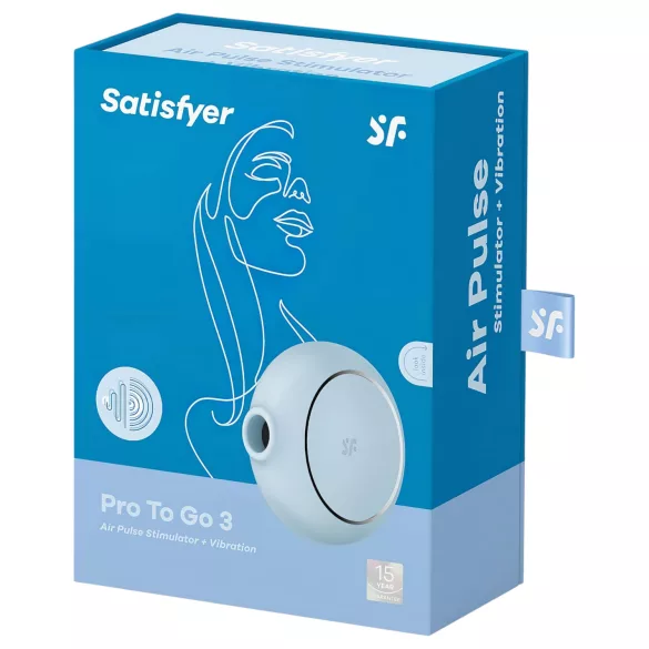Satisfyer Pro To Go 3 - stymulator łechtaczki pulsacyjny akumulatorowy niebieski