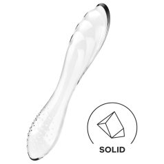   Satisfyer Dazzling Crystal 1 - szklany dildo dwustronny - przezroczysty